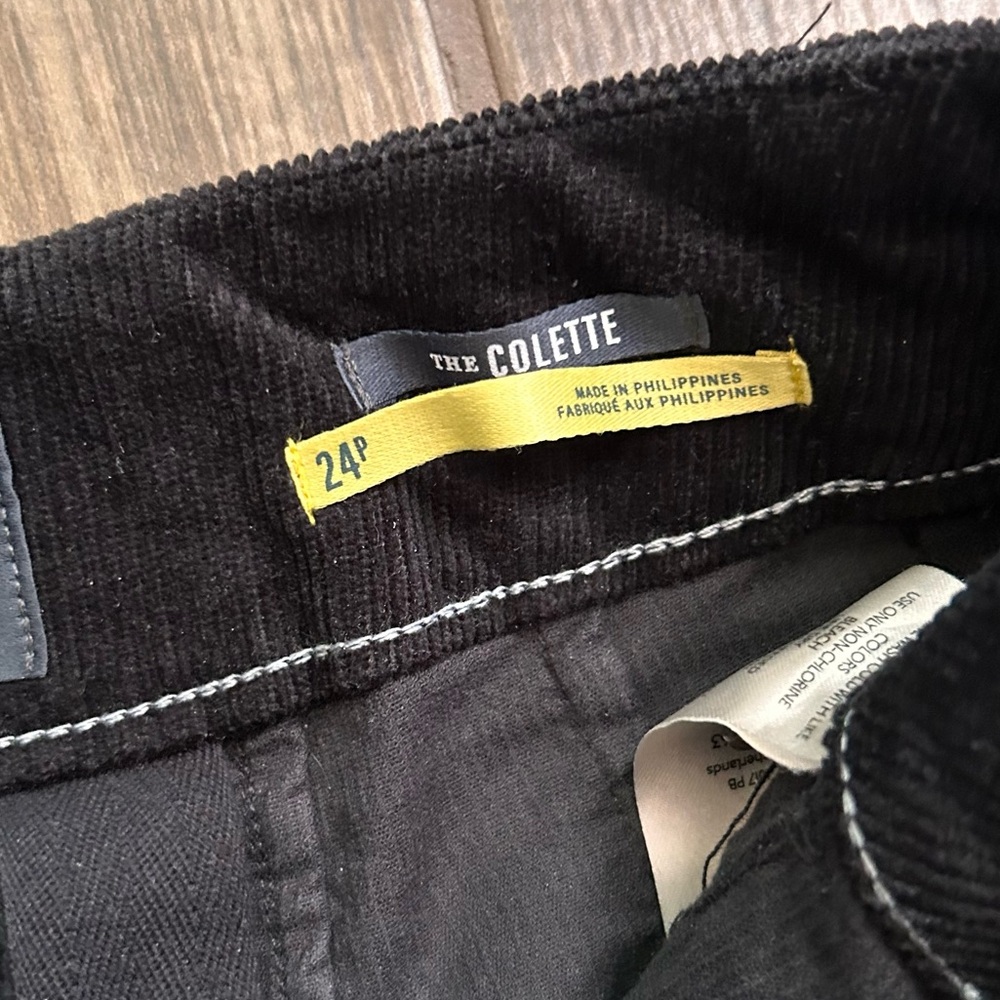 Anthropologie Maeve Colette Cropped Wide Leg Corduroy Pants Black Sz 24P PETITE - Picture 7 of 9